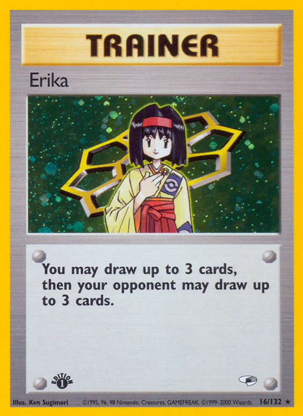 Erika (Unlimited) Pokemon card (16/132, Gym Heroes)