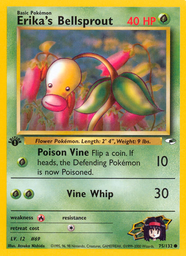 Erika's Bellsprout (Unlimited) Pokemon card (75/132, Gym Heroes)