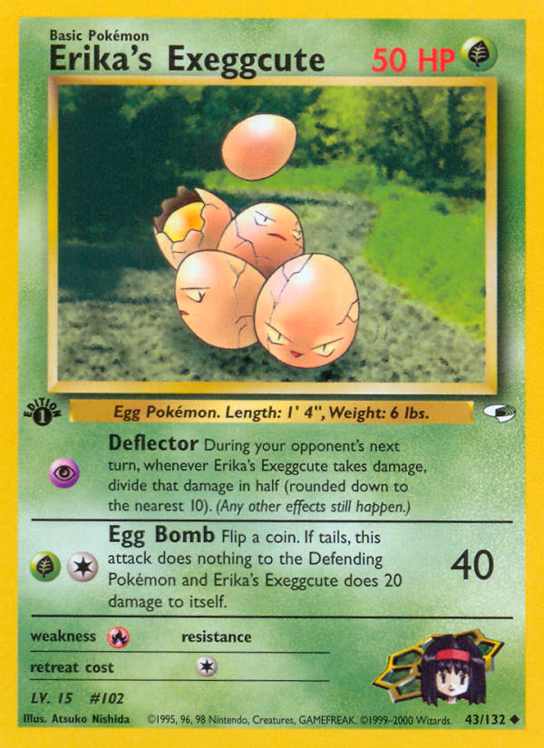 Erika's Exeggcute (Unlimited) Pokemon card (43/132, Gym Heroes)