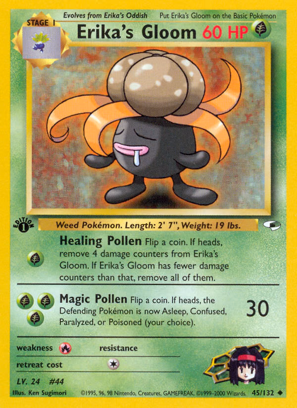 Erika's Gloom (1st Edition) Pokemon card (45/132, Gym Heroes)
