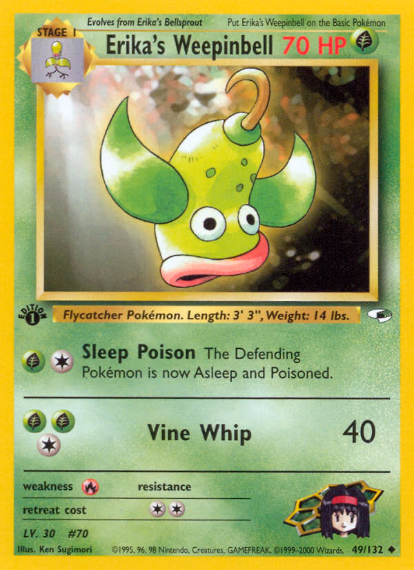 Erika's Weepinbell (Unlimited) Pokemon card (49/132, Gym Heroes)