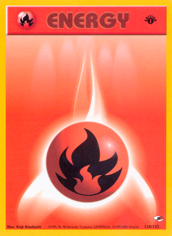 Fire Energy (Unlimited) Pokemon card (128/132, Gym Heroes)