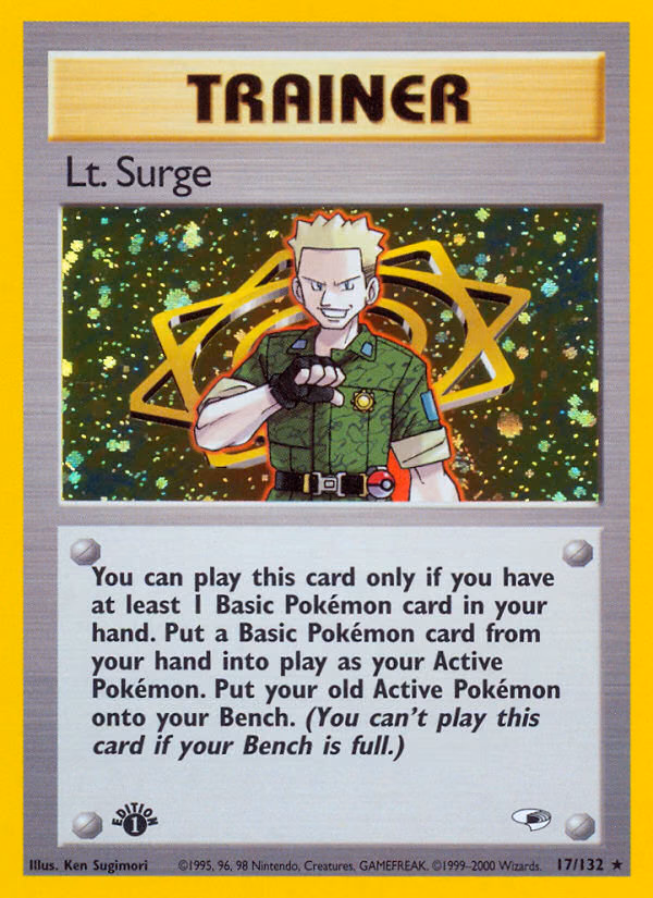 Lt. Surge (Unlimited) Pokemon card (17/132, Gym Heroes)