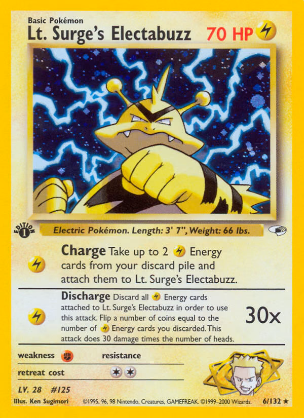 Lt. Surge's Electabuzz (Unlimited) Pokemon card (6/132, Gym Heroes)