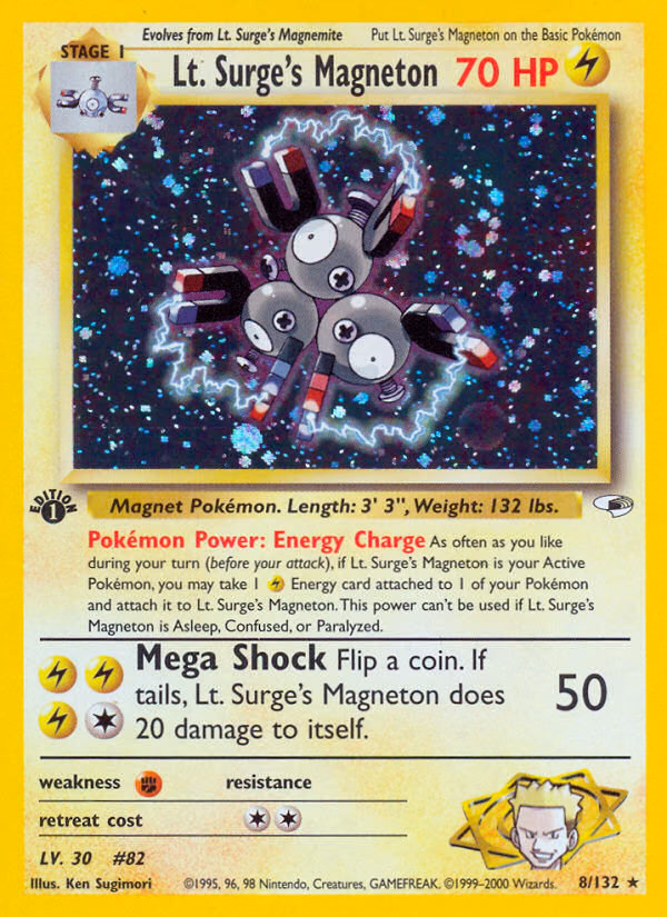 Lt. Surge's Magneton (Unlimited) Pokemon card (8/132, Gym Heroes)