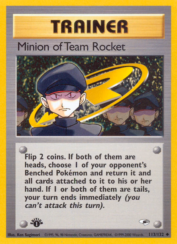 Minion of Team Rocket (1st Edition) Pokemon card (113/132, Gym Heroes)