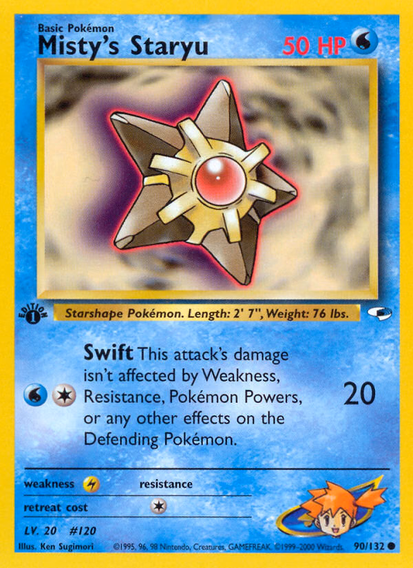 Misty's Staryu (1st Edition) Pokemon card (90/132, Gym Heroes)