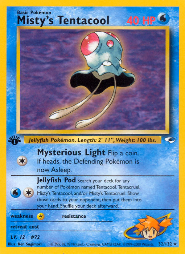Misty's Tentacool (Unlimited) Pokemon card (32/132, Gym Heroes)