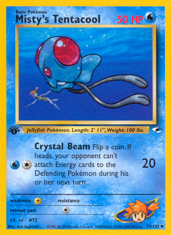 Misty's Tentacool (Unlimited) Pokemon card (57/132, Gym Heroes)