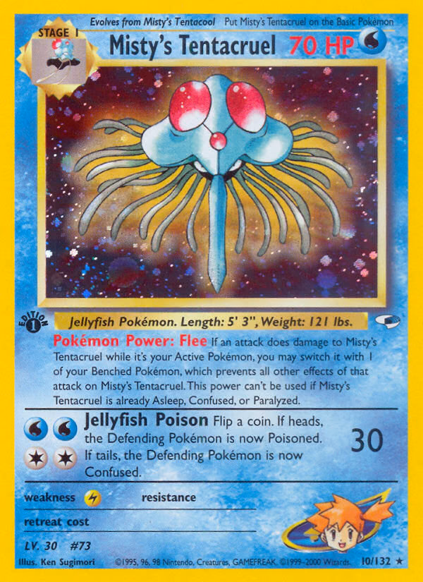 Misty's Tentacruel (1st Edition) Pokemon card (10/132, Gym Heroes)