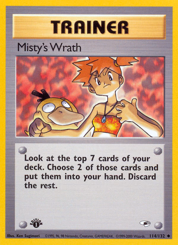 Misty's Wrath (1st Edition) Pokemon card (114/132, Gym Heroes)