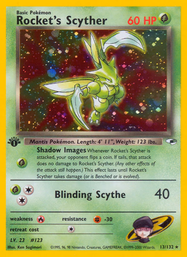 Rocket's Scyther (Unlimited) Pokemon card (13/132, Gym Heroes)