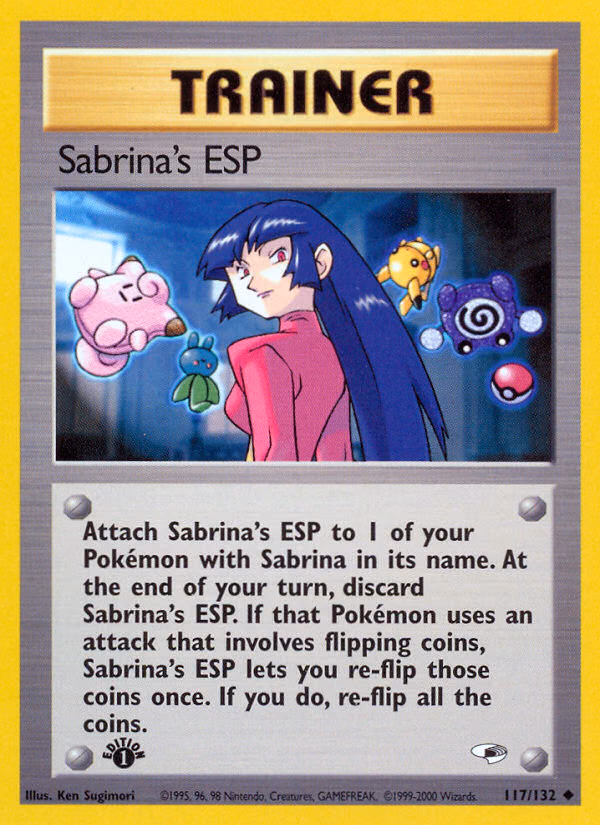 Sabrina's ESP (1st Edition) Pokemon card (117/132, Gym Heroes)