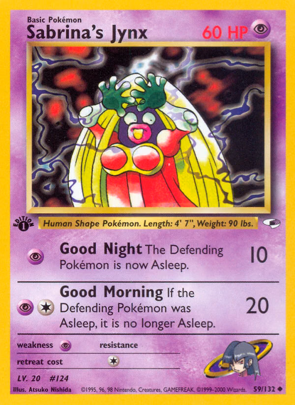 Sabrina's Jynx (1st Edition) Pokemon card (59/132, Gym Heroes)