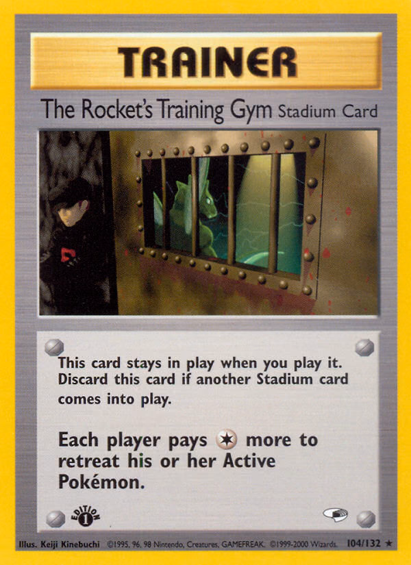 The Rocket's Training Gym (1st Edition) Pokemon card (104/132, Gym Heroes)