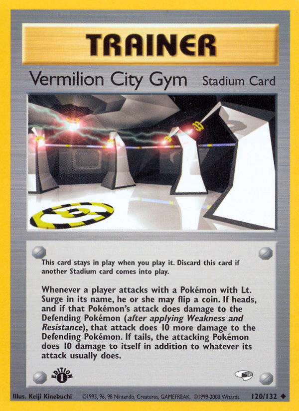 Vermilion City Gym (1st Edition) Pokemon card (120/132, Gym Heroes)