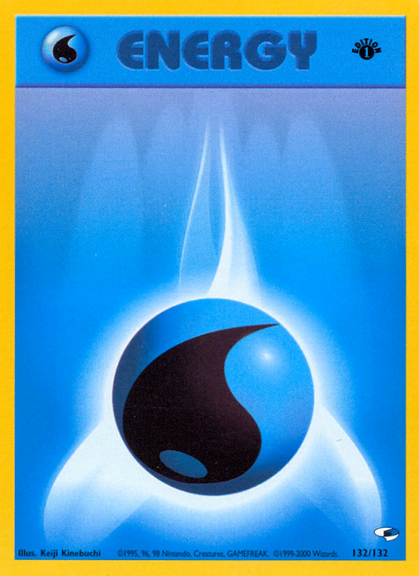 Water Energy (1st Edition) Pokemon card (132/132, Gym Heroes)