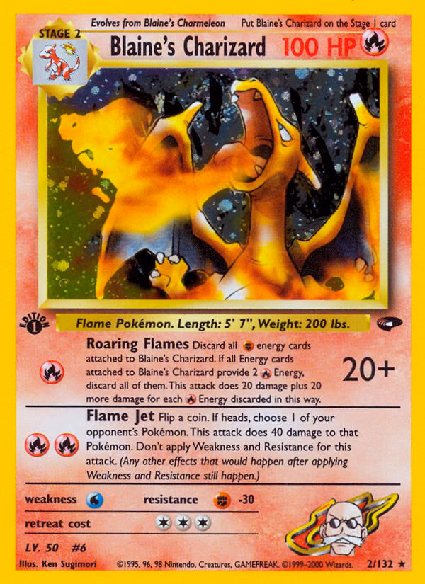 Blaine's Charizard (Unlimited) Pokemon card (2/132, Gym Challenge)