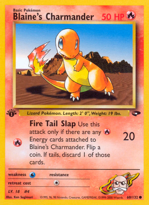 Blaine's Charmander (Unlimited) Pokemon card (60/132, Gym Challenge)