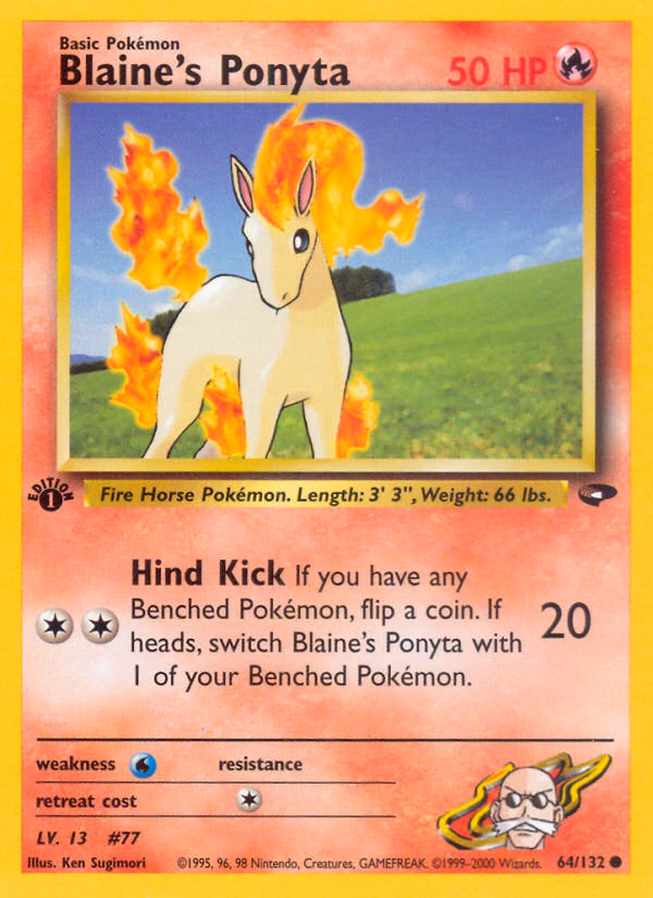 Blaine's Ponyta (Unlimited) Pokemon card (64/132, Gym Challenge)
