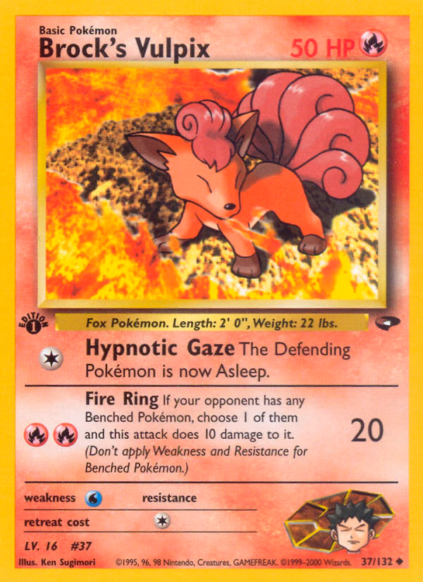 Brock's Vulpix (Unlimited) Pokemon card (37/132, Gym Challenge)