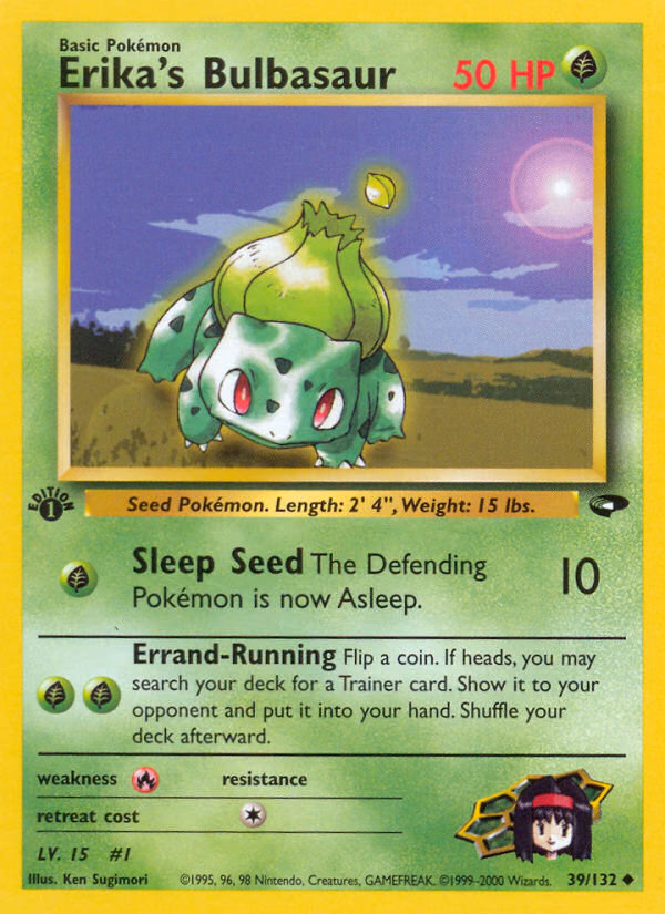 Erika's Bulbasaur (1st Edition) Pokemon card (39/132, Gym Challenge)