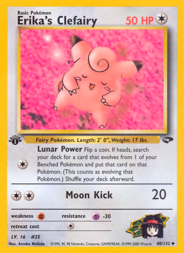Erika's Clefairy (1st Edition) Pokemon card (40/132, Gym Challenge)
