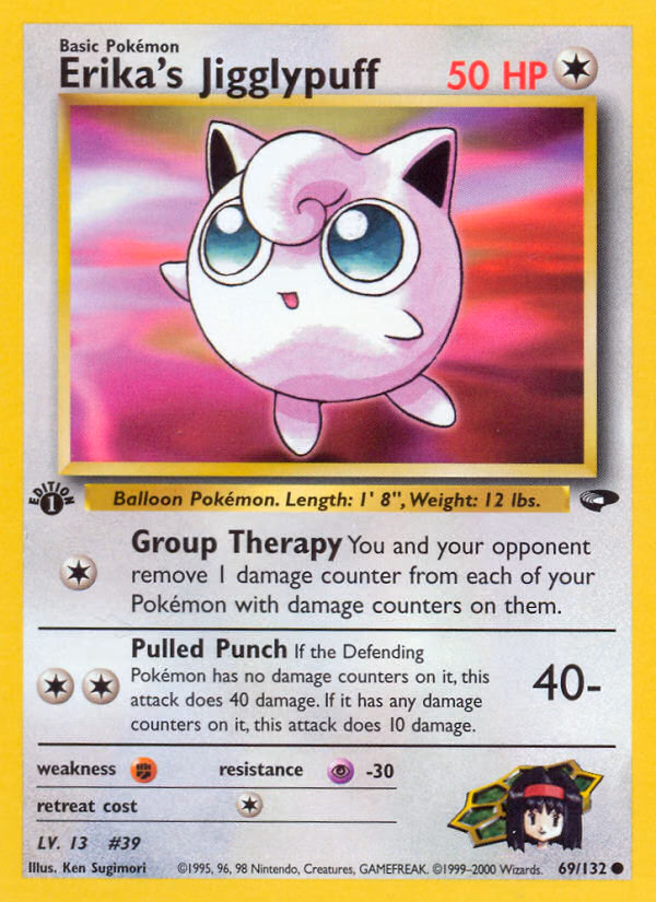Erika's Jigglypuff (Unlimited) Pokemon card (69/132, Gym Challenge)