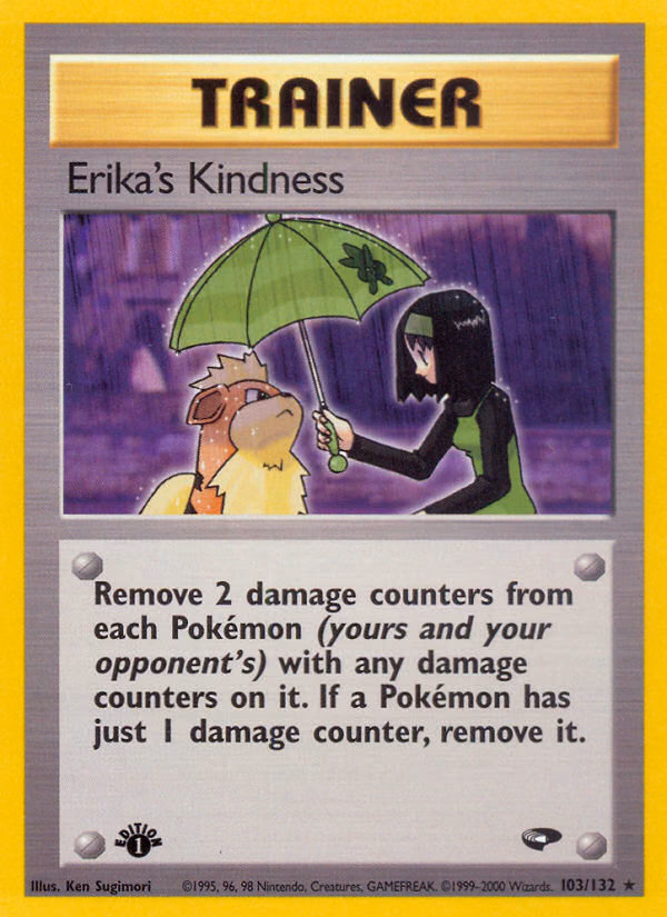 Erika's Kindness (Unlimited) Pokemon card (103/132, Gym Challenge)