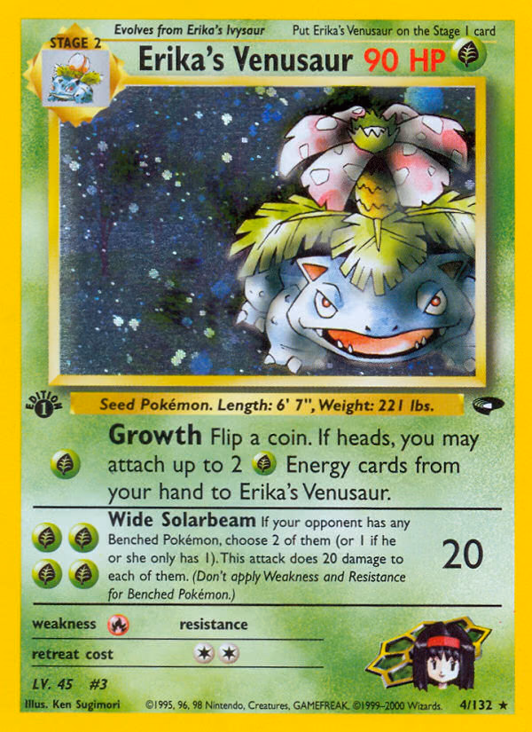 Erika's Venusaur (1st Edition) Pokemon card (4/132, Gym Challenge)