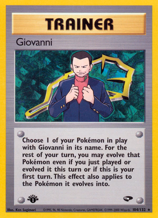 Giovanni (1st Edition) Pokemon card (104/132, Gym Challenge)