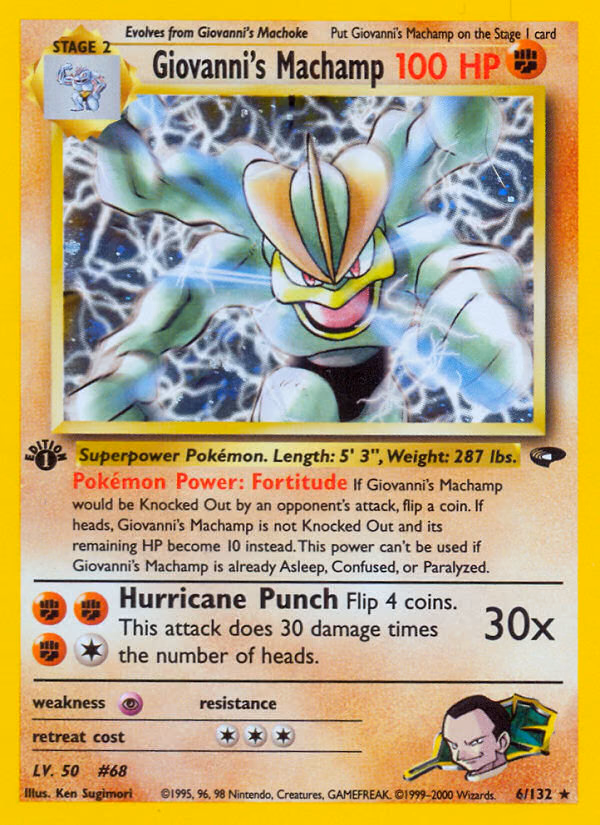 Giovanni's Machamp (1st Edition) Pokemon card (6/132, Gym Challenge)