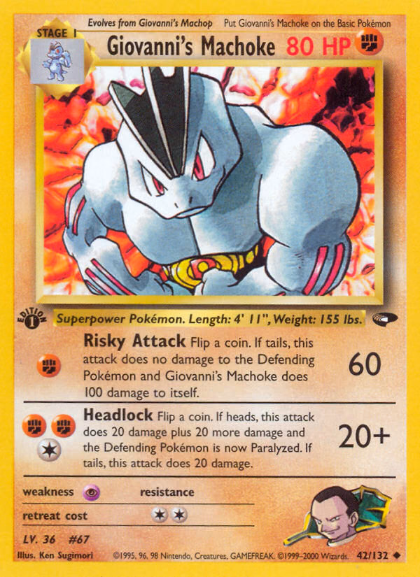 Giovanni's Machoke (Unlimited) Pokemon card (42/132, Gym Challenge)