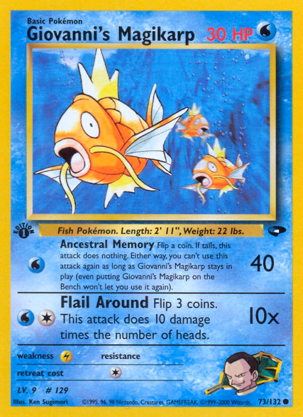 Giovanni's Magikarp (1st Edition) Pokemon card (73/132, Gym Challenge)