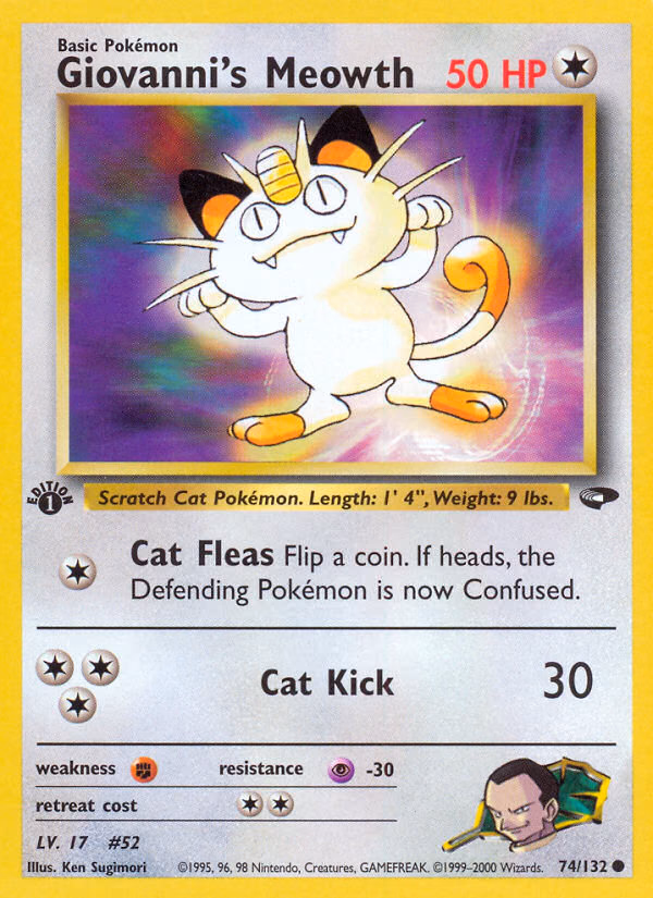 Giovanni's Meowth (Unlimited) Pokemon card (74/132, Gym Challenge)