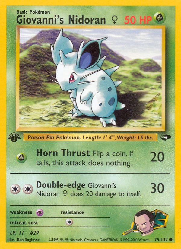 Giovanni's Nidoran ♀ (Unlimited) Pokemon card (75/132, Gym Challenge)
