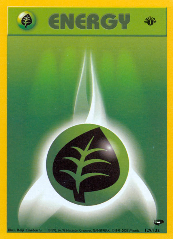Grass Energy (Unlimited) Pokemon card (129/132, Gym Challenge)