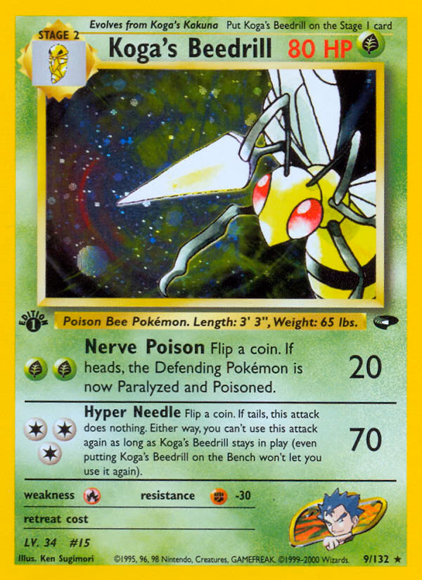 Koga's Beedrill (Unlimited) Pokemon card (9/132, Gym Challenge)