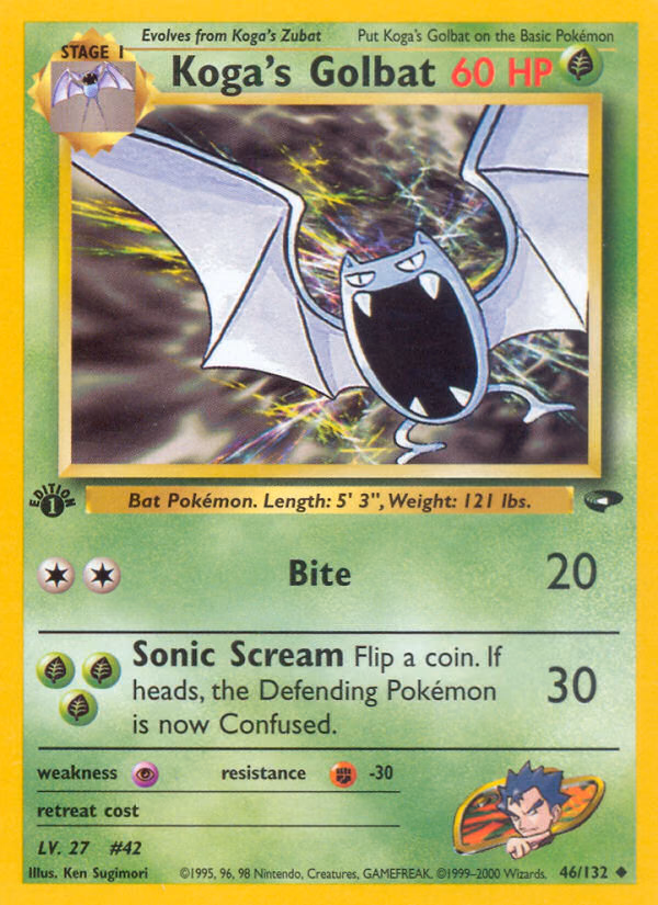 Koga's Golbat (1st Edition) Pokemon card (46/132, Gym Challenge)