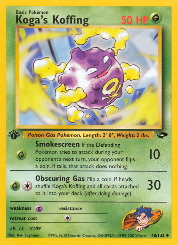 Koga's Koffing (Unlimited) Pokemon card (48/132, Gym Challenge)