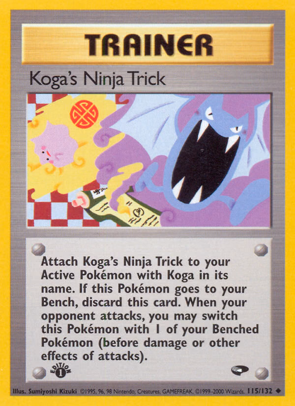 Koga's Ninja Trick (Unlimited) Pokemon card (115/132, Gym Challenge)