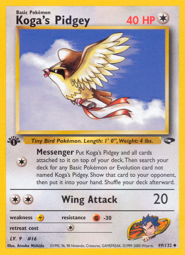 Koga's Pidgey (Unlimited) Pokemon card (49/132, Gym Challenge)