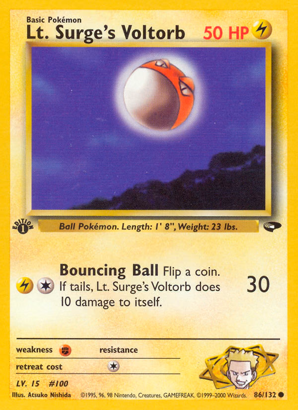Lt. Surge's Voltorb (Unlimited) Pokemon card (86/132, Gym Challenge)