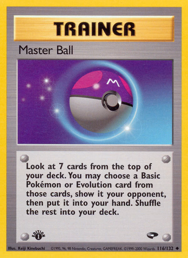 Master Ball (1st Edition) Pokemon card (116/132, Gym Challenge)