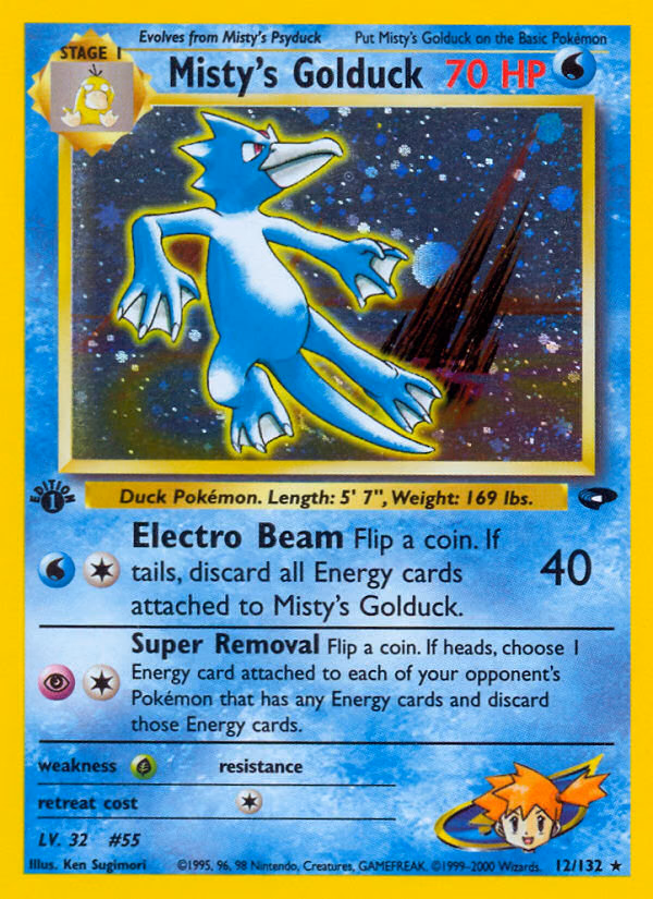Misty's Golduck (1st Edition) Pokemon card (12/132, Gym Challenge)