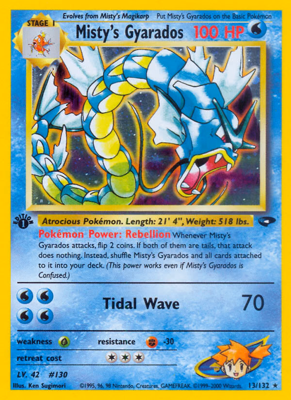 Misty's Gyarados (1st Edition) Pokemon card (13/132, Gym Challenge)