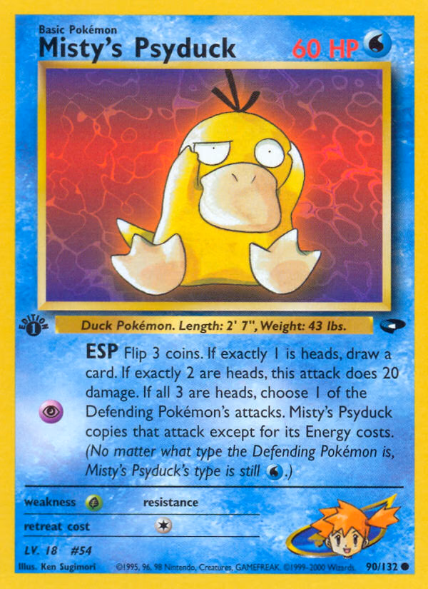 Misty's Psyduck (1st Edition) Pokemon card (90/132, Gym Challenge)