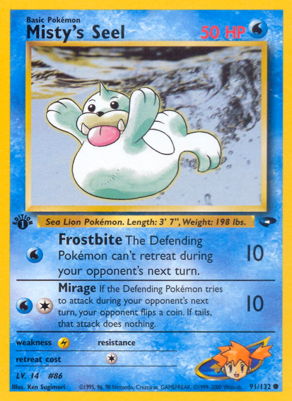 Misty's Seel (1st Edition) Pokemon card (91/132, Gym Challenge)