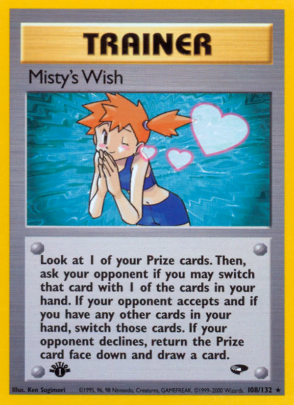 Misty's Wish (1st Edition) Pokemon card (108/132, Gym Challenge)