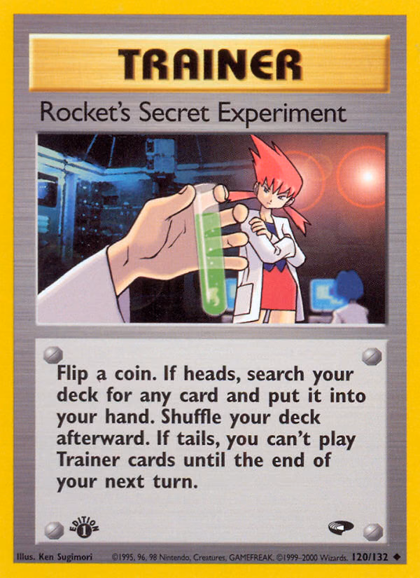 Rocket's Secret Experiment (1st Edition) Pokemon card (120/132, Gym Challenge)